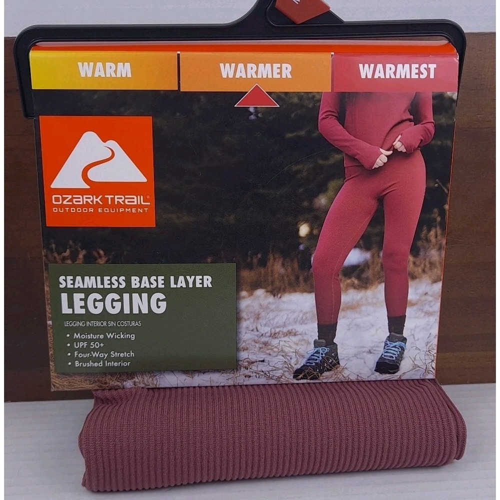 Ozark Trail Seamless Base Layer‎ Legging Warmer Women's Size Medium Wild Ginger